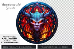 Stained Glass Halloween Clipart PNG for crafts & sublimation Product Image 1
