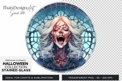 Stained Glass Halloween Clipart PNG for crafts &amp; sublimation Product Image 1