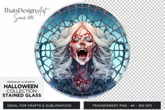 Stained Glass Halloween Clipart PNG for crafts & sublimation Product Image 1