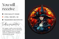 Stained Glass Halloween Clipart PNG for crafts & sublimation Product Image 2