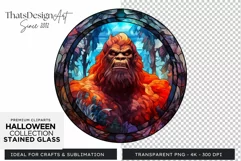 Stained Glass Halloween Clipart PNG for crafts & sublimation Product Image 1