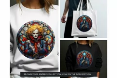 Stained Glass Halloween Clipart PNG for crafts & sublimation Product Image 4