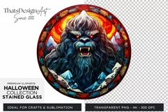 Stained Glass Halloween Clipart PNG for crafts & sublimation Product Image 1