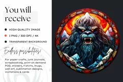 Stained Glass Halloween Clipart PNG for crafts & sublimation Product Image 2