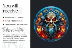 Stained Glass Halloween Clipart PNG for crafts & sublimation Product Image 2