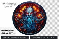 Stained Glass Halloween Clipart PNG for crafts &amp; sublimation Product Image 1