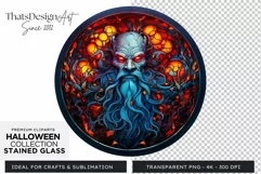 Stained Glass Halloween Clipart PNG for crafts & sublimation Product Image 1