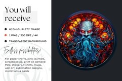 Stained Glass Halloween Clipart PNG for crafts &amp; sublimation Product Image 2