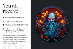 Stained Glass Halloween Clipart PNG for crafts & sublimation Product Image 2