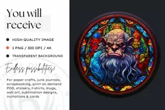 Stained Glass Halloween Clipart PNG for crafts & sublimation Product Image 2