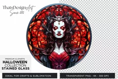 Stained Glass Halloween Clipart PNG for crafts & sublimation Product Image 1