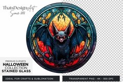 Stained Glass Halloween Clipart PNG for crafts &amp; sublimation Product Image 1