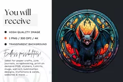 Stained Glass Halloween Clipart PNG for crafts & sublimation Product Image 2
