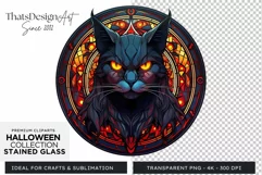 Stained Glass Halloween Clipart PNG for crafts & sublimation Product Image 1