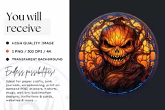 Stained Glass Halloween Clipart PNG for crafts & sublimation Product Image 2