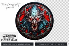 Stained Glass Halloween Clipart PNG for crafts &amp; sublimation Product Image 1