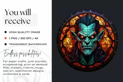 Stained Glass Halloween Clipart PNG for crafts & sublimation Product Image 2