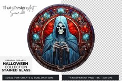 Stained Glass Halloween Clipart PNG for crafts &amp; sublimation Product Image 1