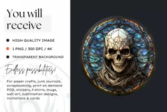 Stained Glass Halloween Clipart PNG for crafts & sublimation Product Image 2