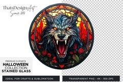 Stained Glass Halloween Clipart PNG for crafts &amp; sublimation Product Image 1
