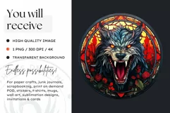 Stained Glass Halloween Clipart PNG for crafts & sublimation Product Image 2