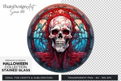 Stained Glass Halloween Clipart PNG for crafts &amp; sublimation Product Image 1
