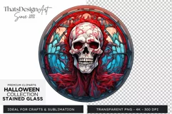 Stained Glass Halloween Clipart PNG for crafts & sublimation Product Image 1