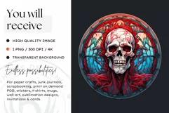 Stained Glass Halloween Clipart PNG for crafts & sublimation Product Image 2