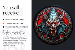 Stained Glass Halloween Clipart PNG for crafts & sublimation Product Image 2