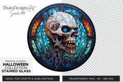 Stained Glass Halloween Clipart PNG for crafts & sublimation Product Image 1