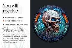 Stained Glass Halloween Clipart PNG for crafts & sublimation Product Image 2