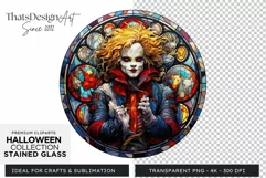 Stained Glass Halloween Clipart PNG for crafts & sublimation Product Image 1