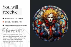 Stained Glass Halloween Clipart PNG for crafts & sublimation Product Image 2
