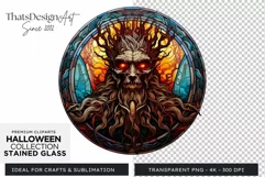 Stained Glass Halloween Clipart PNG for crafts & sublimation Product Image 1