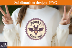 Stamp Halloween Bat, Retro Halloween treat bag designs Product Image 3