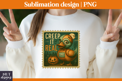 Post Stamp Halloween sublimation, Creep Duck, mug design Product Image 2