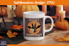 Stamp Halloween Bat, Retro Halloween tote bag designs Product Image 3
