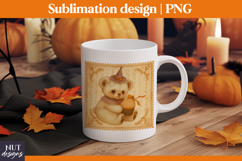 Stamp Halloween bear &amp; cake Vintage Halloween treat bag Product Image 3