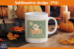 Stamp Halloween Cute Ghost, Retro Halloween treat bag design Product Image 3