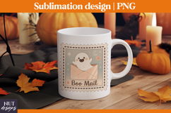 Stamp Halloween Cute Ghost, Retro Halloween treat bag design Product Image 2