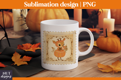Post Stamp Halloween sublimation, Retro cute bear, treat bag Product Image 3