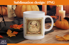 Post Stamp Halloween sublimation, Retro cute dog, t shirt Product Image 4