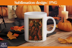 Post Stamp Halloween sublimation Retro Frankenstein tote bag Product Image 3
