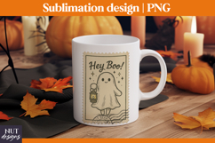 Post Stamp Halloween sublimation, Retro cute ghost tote bag Product Image 4