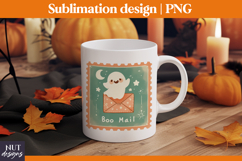 Post Stamp Halloween sublimation, Retro cute ghost treat bag Product Image 3