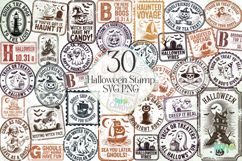 Halloween Stamp SVG PNG Sublimation Bundle Product Image 1