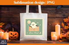 Stamp Halloween Cute Ghost, Retro Halloween treat bag design Product Image 2