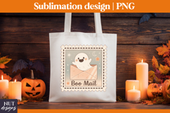 Stamp Halloween Cute Ghost, Retro Halloween treat bag design Product Image 3