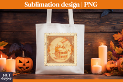 Stamp Halloween Bunny &amp; candy Vintage Halloween t-shirt Product Image 2