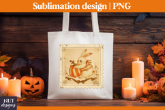 Stamp Halloween Pumpkin Bunny Vintage Halloween tote bag Product Image 1